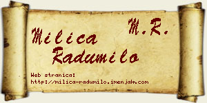 Milica Radumilo vizit kartica